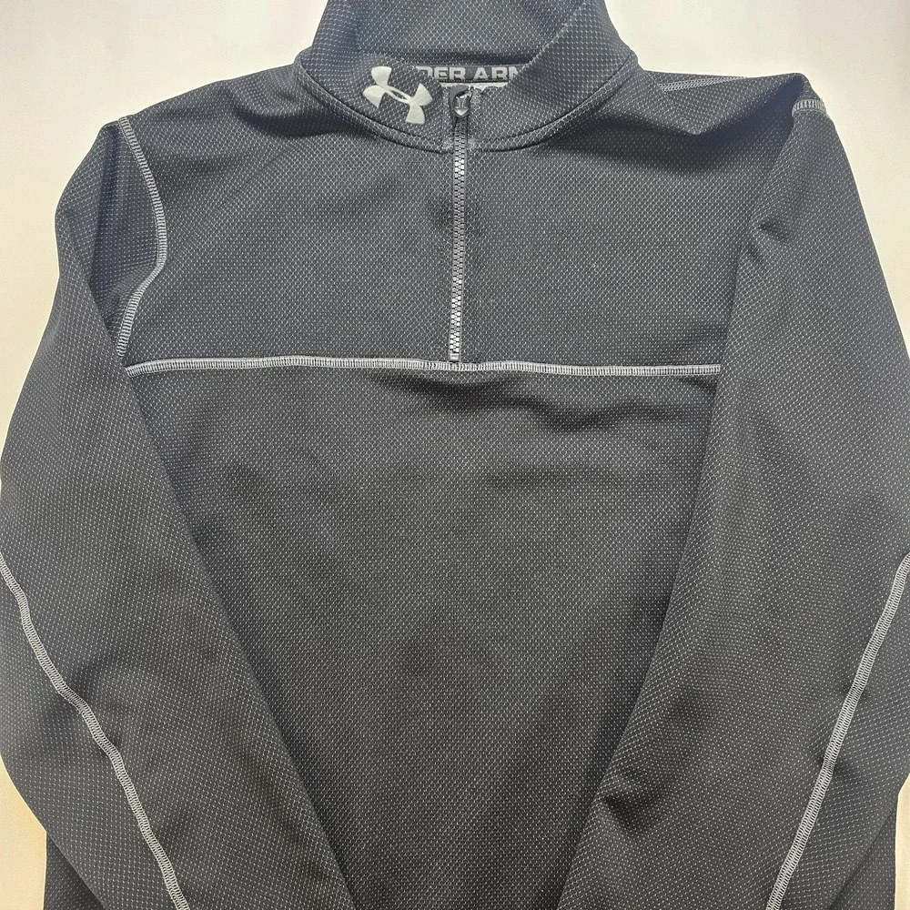 Under Armour ColdGear Men's L Fitted 1/4 Zip Pullover Black Athletic Training‎